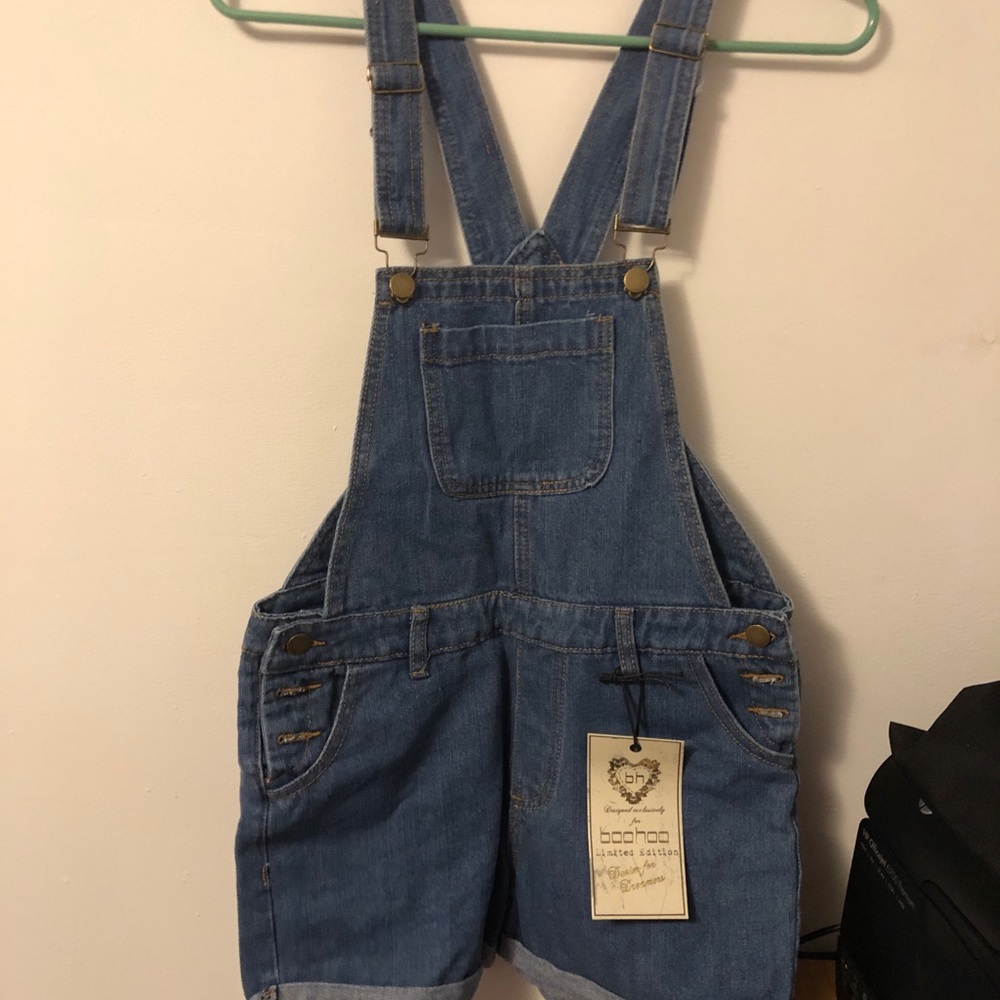 Boohoo Jean Coverall Shorts
